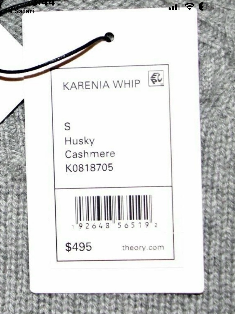 Theory Karenia Whipstitche Super Soft Thick 100% Cashmere Sweater Large NWOT - Picture 8 of 11